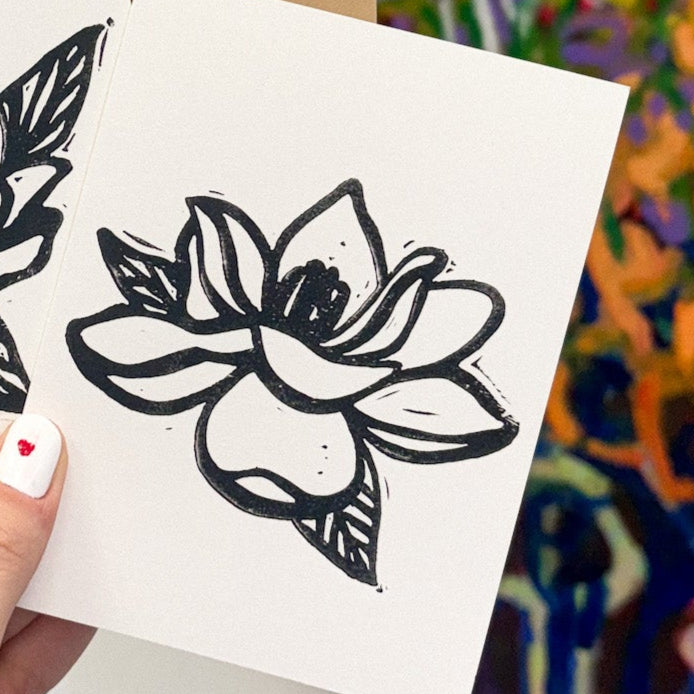 Stamped Magnolia Greeting Card